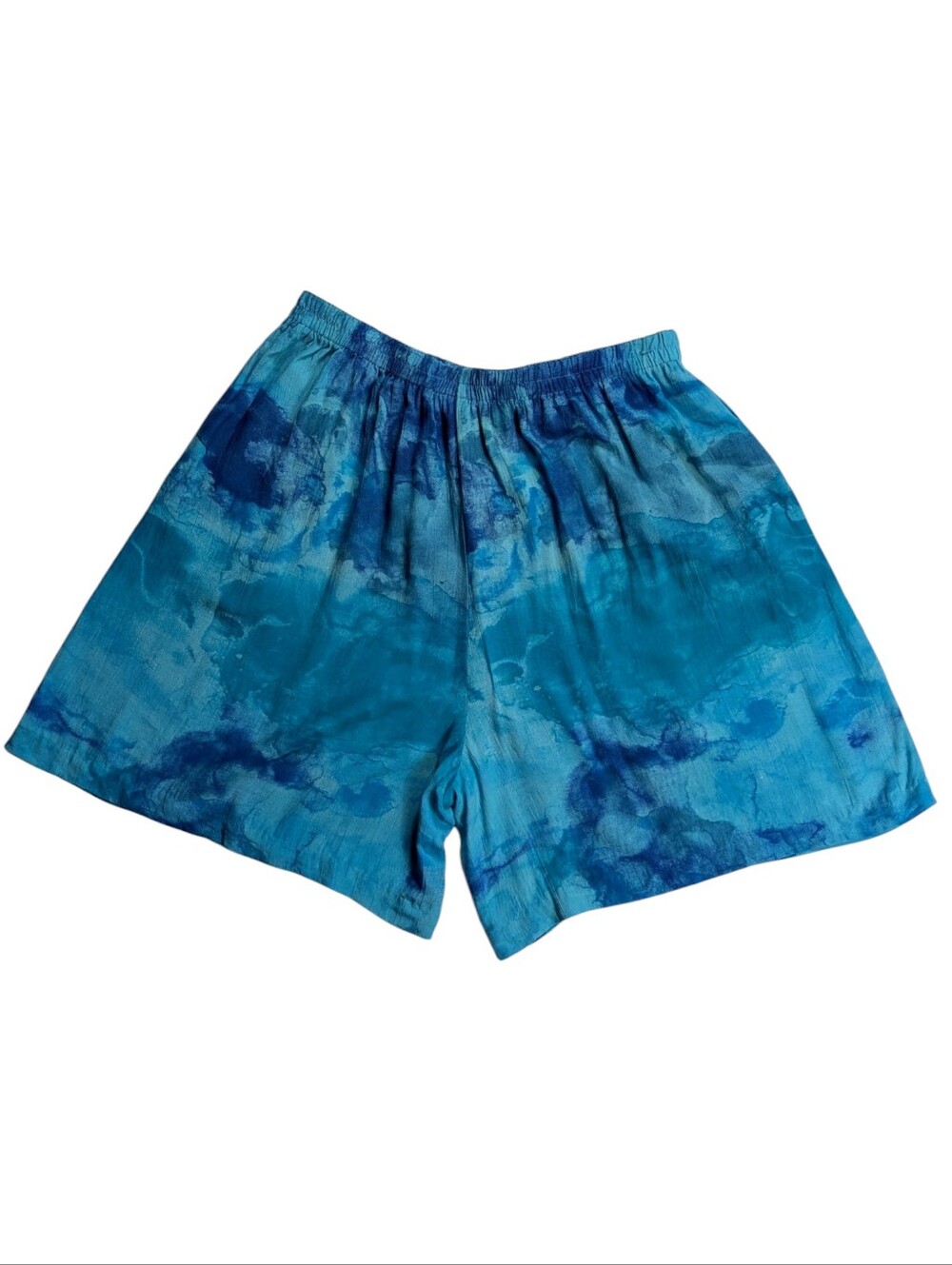 Carole Little Blue Tie-Dye Elastic Waist Bermuda Shorts